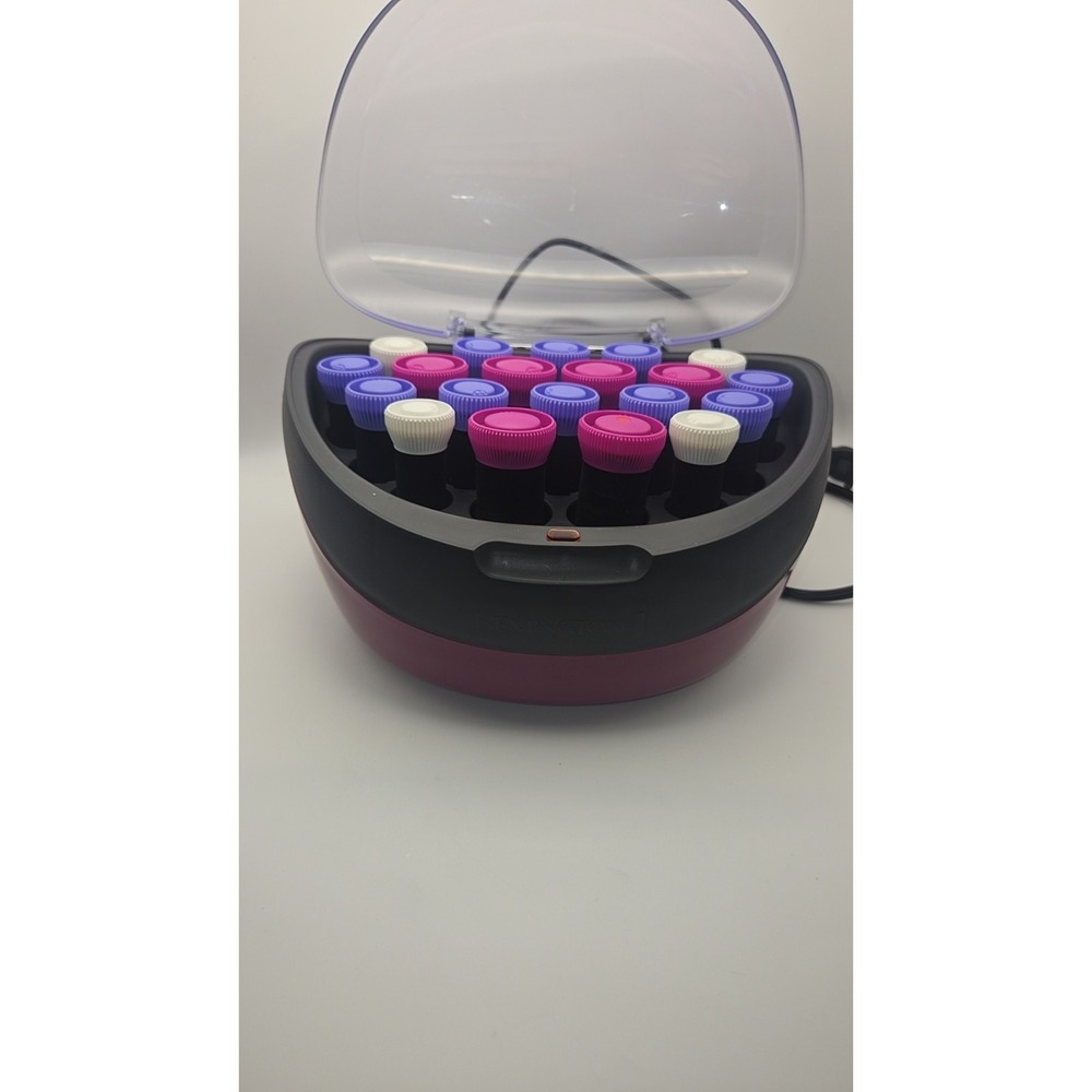 Remington Ionic Conditioning Hair Setter 20 Velvet Rollers Purple Pink Preowned